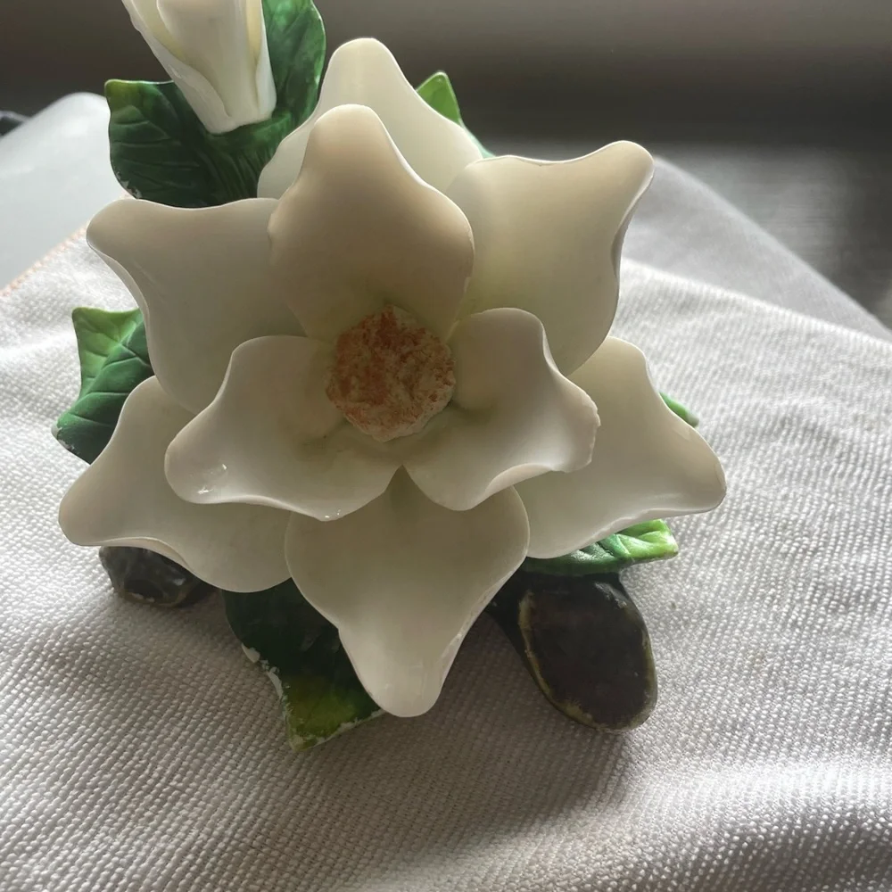 White Gardenia Flower porcelain figurine